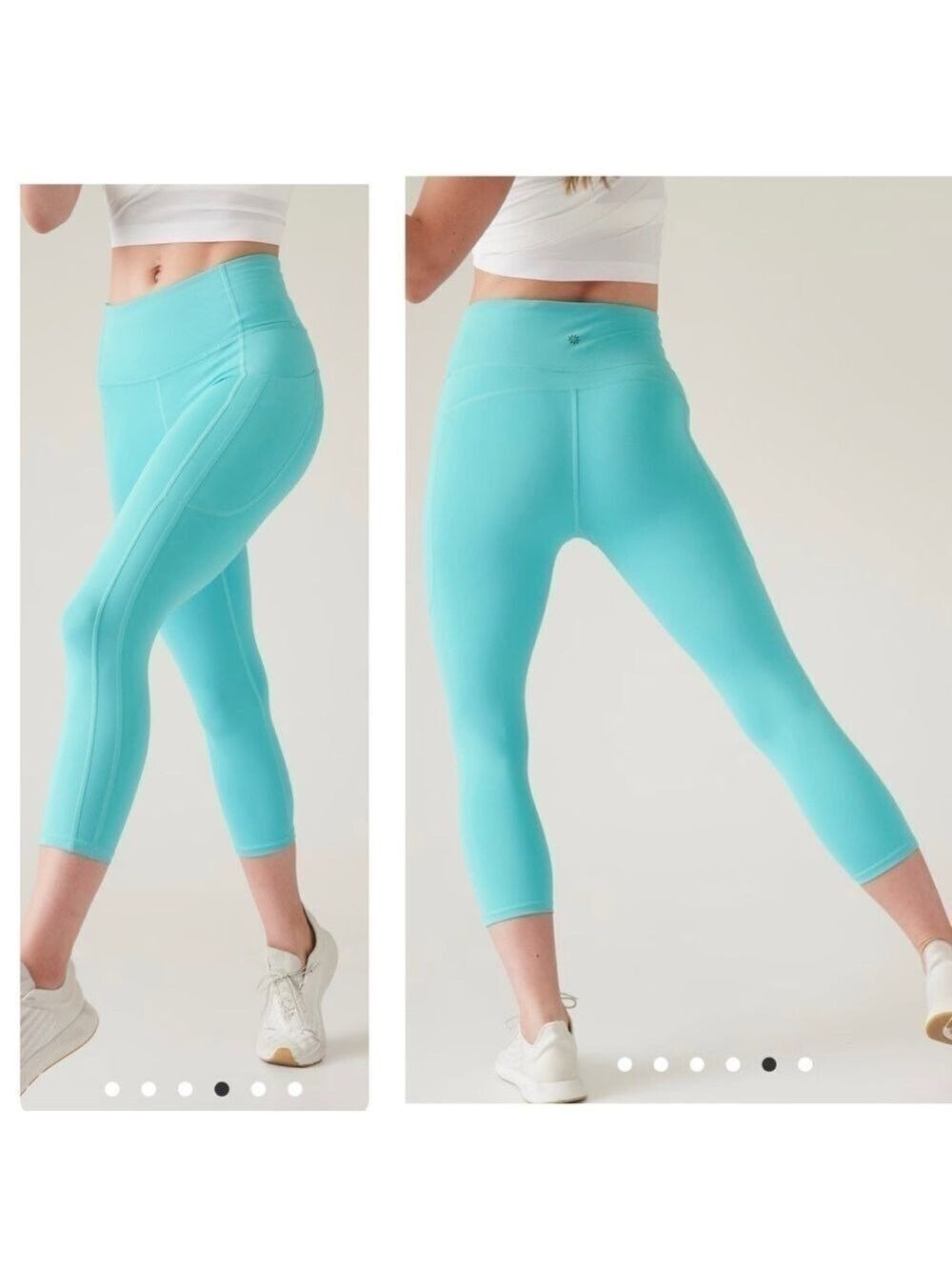NWT ATHLETA Ultimate Stash II Capri Gulf Green leggings Tights Size XS NEW
